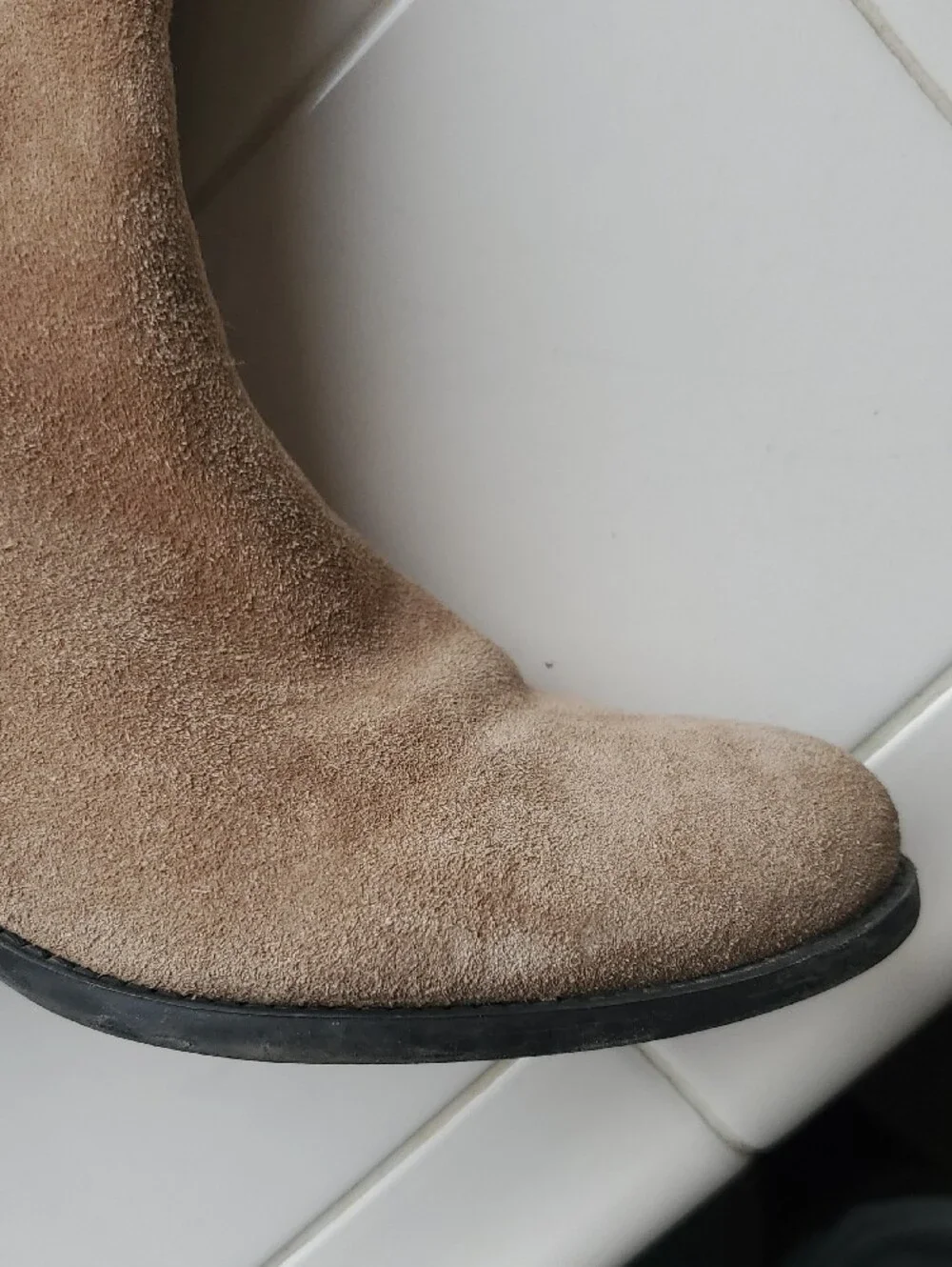Vince Camuto Bernadine Suede Over The Knee Boots in Taupe